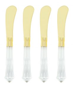 A by Amara - Cut Glass Butter Spreaders - Set of 4