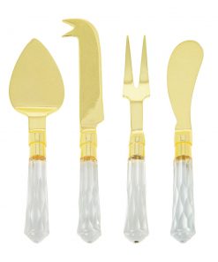 A by Amara - Cut Glass Cheese Knives - Set of 4