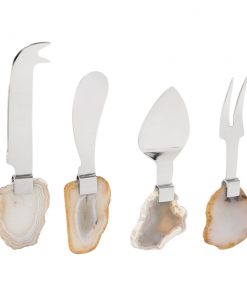 A by Amara - Natural Agate Cheese Knives - Set of 4