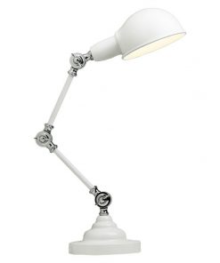 Elton Adjustable Metal Desk Lamp, White