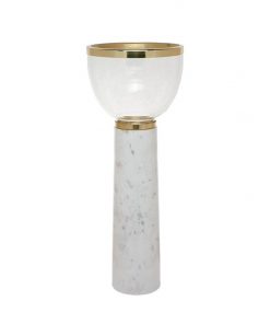 Julius Marble & Glass Candle Holder, Medium