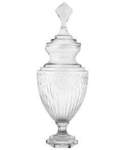 Laurent Cut Glass Temple Jar, Large
