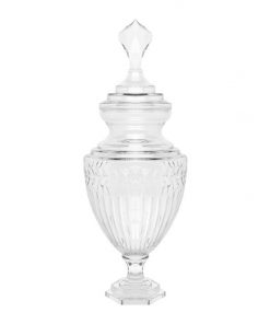 Laurent Cut Glass Temple Jar, Medium
