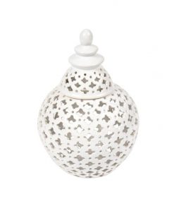 Miccah Porcelain Temple Jar, Small, White