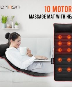 10 Motor Vibrating Massage Mat Full Body Massage Pad with Heat Black
