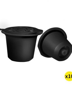 10x Refillable Reusable Coffee Filter Capsules Pods Pod for Nespresso Machine Black