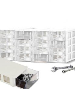 16 Multi Drawer Tool Storage Cabinet Unit Nail Screw Craft Bits Organiser White