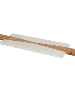 Cerreto Cheese Board Size W 72cm x D 18cm x H 2cm in White/Natural 75% Marble/25% Wood Freedom