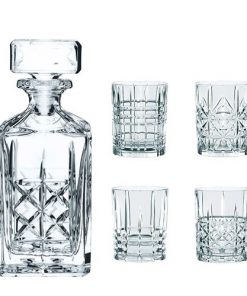 Nachtmann 5-Piece Crystal Highland Whisky Decanter & Tumbler Set 750ml/345ml