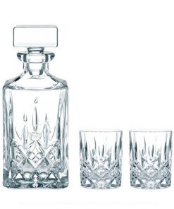 Nachtmann Aspen 3 Piece Crystal Whisky Decanter & Tumbler Set 750ml/324ml