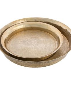 Bubble Hammered Round Collar Platter (Set of 2)