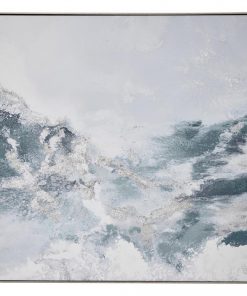"Foamy Sea" Framed Textured Canvas Wall Art Print, 100cm