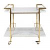 Franklin Marble & Stainless Steel Drinks Trolley, Gold / White