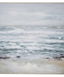 "Pebbly Beach" Framed Textured Canvas Wall Art Print, 100cm