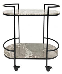 Southside Marble & Stainless Steel Drinks Trolley