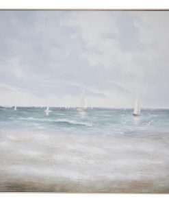 "Sunday Sails" Framed Textured Canvas Wall Art Print, 100cm