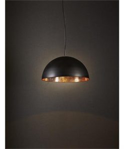 Alfresco Metal Dome Pendant Light - Black/Copper