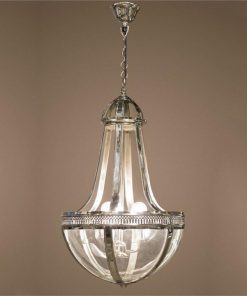 Doma Metal and Glass Pendant Light, Silver