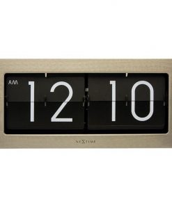 Nextime Big Flip Wall / Table Clock, 36cm, Silver